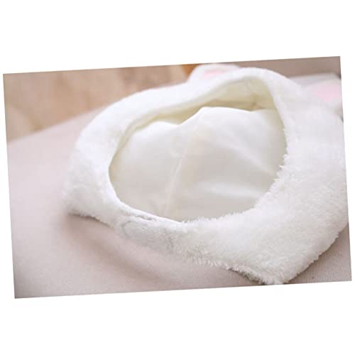 Furry Rabbit Earflap Hat Short-pile Velour Cartoon Bunny Headwear for Adults and Boys and Girls for Halloween Costume Parties and Fun Photo Props3