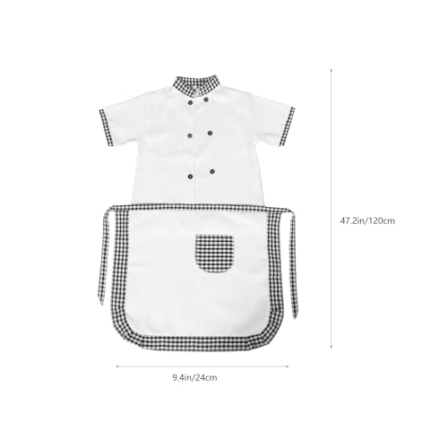 Disfraz de chef de cocina infantil gris con delantal ajustable y gorro 4