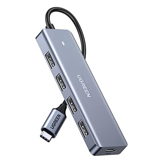UGREEN Hub USB C 4 portas, hub USB C para USB com 4 USB 3.0, divisor USB C alimentado para laptop, MacBook Pro, iMac, iPad Pro, Chromebook, Dell XPS, iPhone 15/15 Pro, Galaxy S23 e mais, 0,5