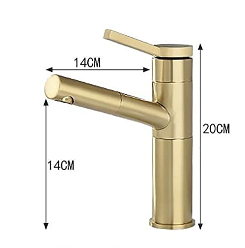 Robinet de lavabo de salle de bain en or brossé luxe monté - 3