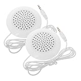 VALICLUD 2 Stück Pack Kleiner Lautsprecher Tragbar mit Klinkenstecker Schlaflautsprecher für Kissen Anschluss für Smartphone Tablet Leichter Stereo Sound für Reisen und Büro