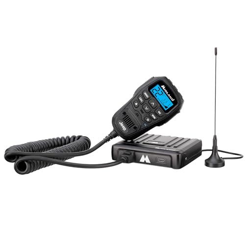 Image of Midland - MXT275 Jeep Branded MicroMobile GMRS Radio - 15 Watts Two-Way Radio with Integrated Control Microphone - Overland Tractors Detachable External Magnetic Mount Antenna - 8 Repeater Channels