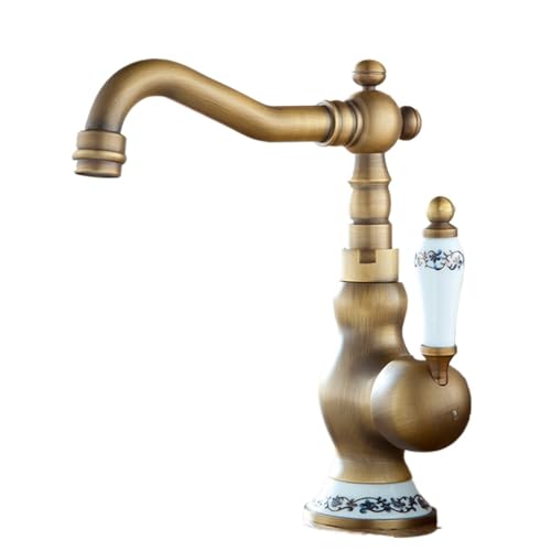 Robinet de cuisine rétro pivotant avec mitigeur eau chaude et froide