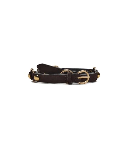 Madewell Women's Suede Large Stud Belt, Dark Carob, Small