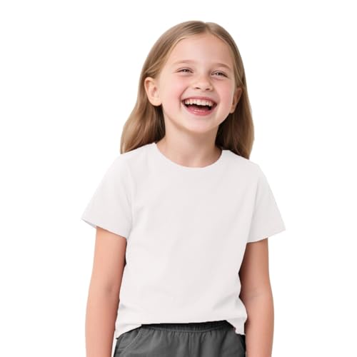 Kids Basic T Shirts for Boys Girls Casual Crewneck Short Sleeve Tee Solid Color School Uniform Tops3