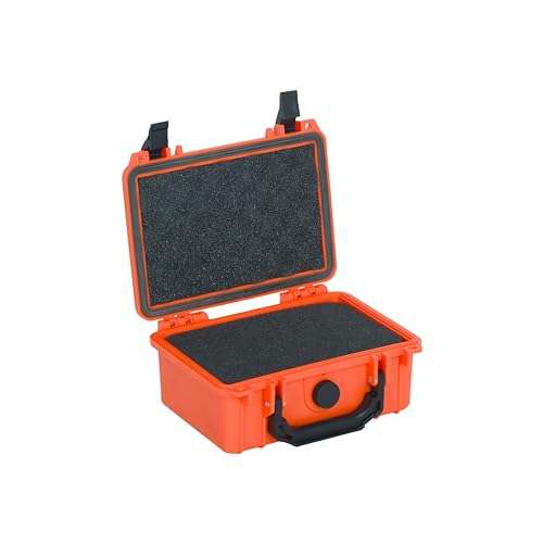 Image of MEIJIA Portable All Weather IP67 Waterproof Protective Case, Hard Case,Camera Case With Customizable Foam,Fit Use of Drones, Cameras,Equipments, 8.12 inchx6.56 inchx 3.56 inch (Orange)