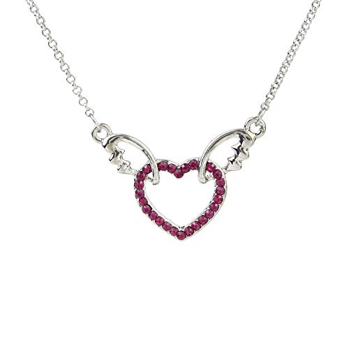 Kiseki Fashion Angel Heart Wings Pendant Chain Necklace For Girl Lady Women