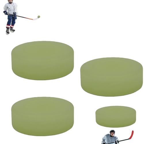 Dranng Im Dunkeln leuchtende Hockey-Pucks,Eishockey-Pucks, Leuchtende grüne Sport-Dodgeballs, Eishockey-Puck, leuchtende Bälle, Partyzubehör, Sportbälle, Hockey-Geschenke zum Üben und für Klassiker