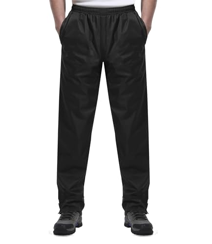 iCreek Men's Rain Pants Waterproof Over Pants Windproof Lightweight Hiking