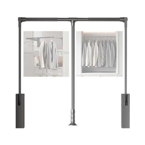 Tringle de placard rabattable double sens pour éviter l'escabeau