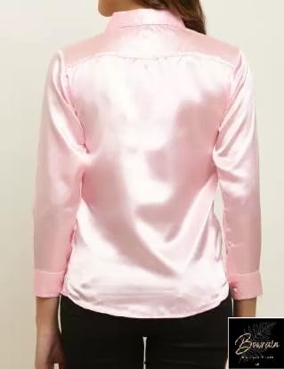 Image of Bowrain Women's Full Sleeves Satin Shirt