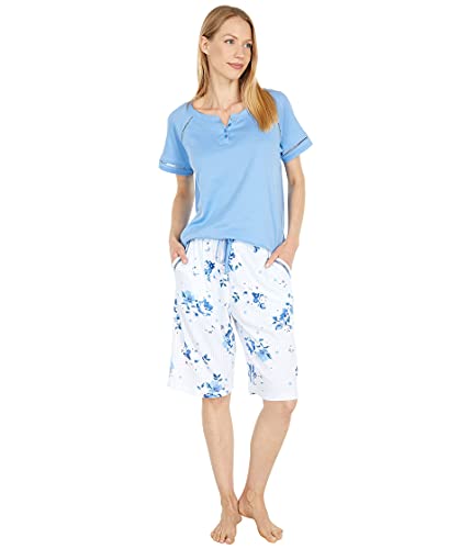 Image of Karen Neuburger Women's Short Sleeve Top and Bermuda Short Bottom Pajama Set