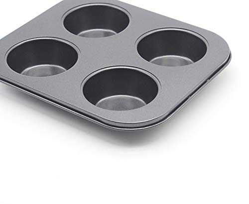 Hytk 4 Cup Muffin Pan 2 Pcs (8.5 X 7.48 Inch) Air Fryer Small Oven Cupcake Baking Pan Non Stick No Toxic Bakeware #TOP2