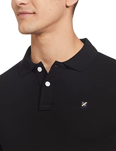 Image of Amazon- Brand House & Shield Men's Regular Polo Shirt (HSE-01-PO2-S21-A JetBlack&EstateRed L)