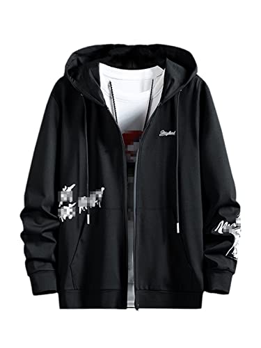 Sweat à capuche zippé homme Vogrtcc veste noire confort XXXXXL