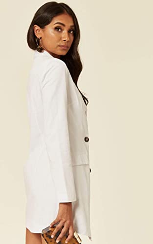 Image of UNIQUE 21 Women Luxe Stain Breasted Asymmetric Blazer Dress - Ladies Elegant Casual Work Office Events Blazer Dresses