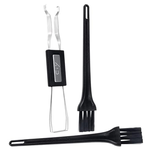 Keycap Puller Switch Puller Stainless Steel Keycap Removal Tool with 2 Pcs Keyboard Cleaning Brush for Mechanical Keyboard