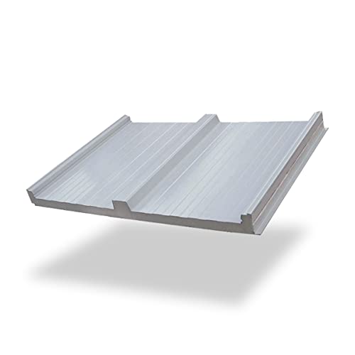 Ironlux - Pack de 4 Paneles Sandwich Tejado Tapajuntas 30 mm - Chapa Tejado con Tornillería Oculta y Sistema Machihembrado - 2500 x 1000mm - para Exteriores y Techos - Blanco Pirineo