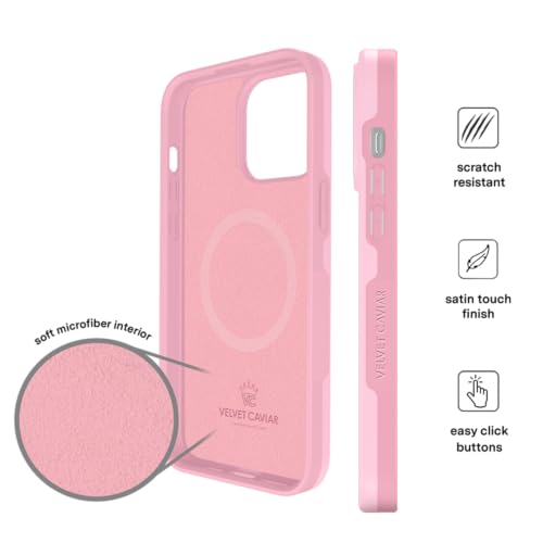 VELVET CAVIAR for iPhone 14 Pro Case - Compatible with MagSafe - 10ft Drop Protection (Pink Strawberry Milk)