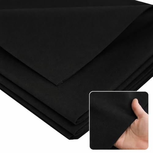 Black Ironing Fleece 300 x 100 cm 50 g/m Easy Iron-On Non-Woven Fabric Fusible Interfacing for Light & Medium Fabrics Sewing DIY Embroidery Crafts Premium