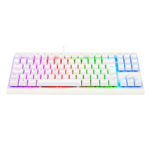 Teclado Mecânico Redragon Dark Avenger Rgb Lunar White Switch Azul K568W-RGB