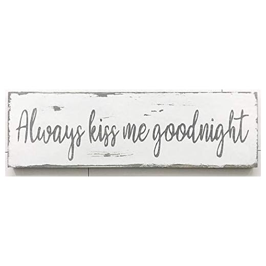 Audreyo Always Kiss Me Goodnight Metal Sign Gift Decoration for Home Office Hotel and Bar 15 x 40 Cm