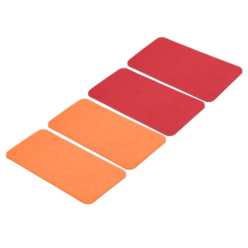 Sac cosmétique feutre rectangulaire PATIKIL rouge orange lot de 4 organiseurs