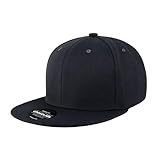 Flat Visor Snapback Hat Blank Cap Baseball Cap - 8 Colors (Black)