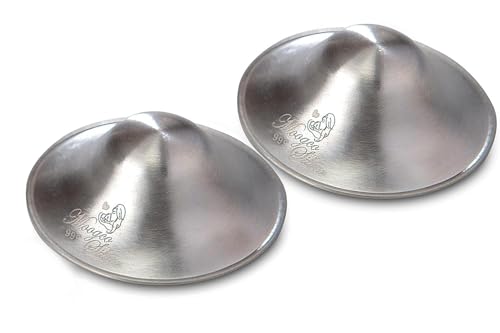 Image of The Original Silver Nursing Cups - 999k Silver Cups - Nipple Shields for Nursing Newborn - Newborn Essentials Must Haves - Nipple Covers Breastfeeding - 999 Silver