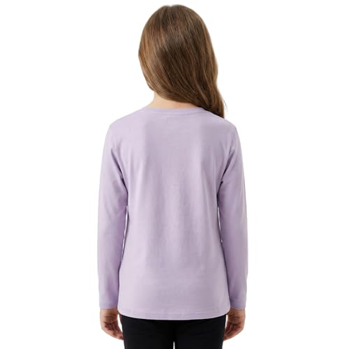 Image of Girls Cotton Long Sleeve Shirts Kids T Shirts Lightweight Breathable Casual Classic Tee Top for Children Age 3-14 Years