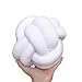 Nunubee Noeud Oreiller Boule en Peluche Coussin Jouets canapé Jeter Oreiller décor à la Maison et Cadeau pour Enfants φ18cm / φ7.1 Pouces blanc-2line-S