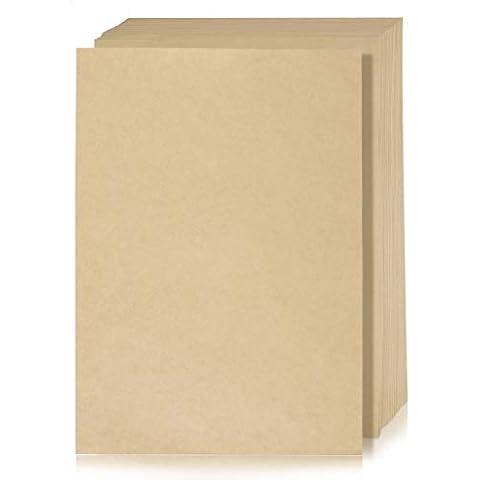 50Pcs A4 Brown Kraft Paper Sheets Recyclable Natural Kraft Paper Card for Inkjet Printer and Laser Printer or Craft Made, 150GSM Cover