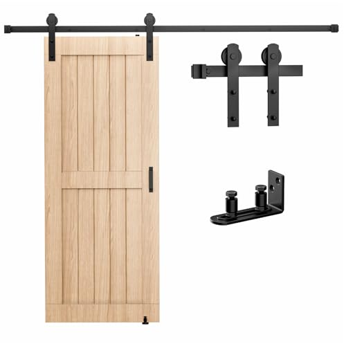 Signstek Schiebetürsystem Kit – 2,44 m Schiebetür Komplett mit Bodenführung–reibungslos, leise, passend für 116,8 cm breite Türverkleidung, Schwarz Signstek Schiebetürsystem Kit – 2,44 m Schiebetür Komplett mit Bodenführung–reibungslos, leise, passend für 116,8 cm breite Türverkleidung, Schwarz