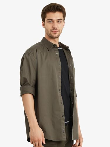 Image of Rare Rabbit Boxy fit Plain Shirt