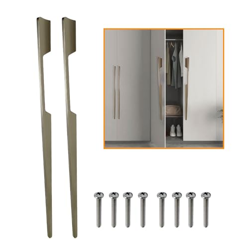 Image of VOLO Aluminium Wardrobe Handle - Elegant Pull Handle for Wardrobe Doors, Cabinet Doors, and Drawers in Kitchen, Office, and Bedroom (Pack of 2 Pieces) (SAC-40 Satin 24 Inch (600mm))