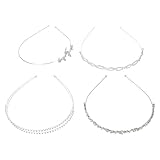 OFFIGAM ラインストーンカチューシャ 4個 ブライダルヘッドドレス 花嫁用ヘッドアクセサリー 結婚式やパーティーのヘアデコレーション