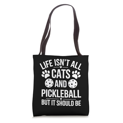 Bolso Tote Divertido Pickleball Gatos miniatura 1