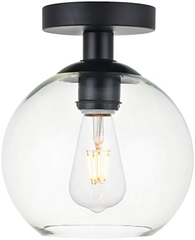 Baxter 1-Light Flush Mount in Black & Clear Black and Clear