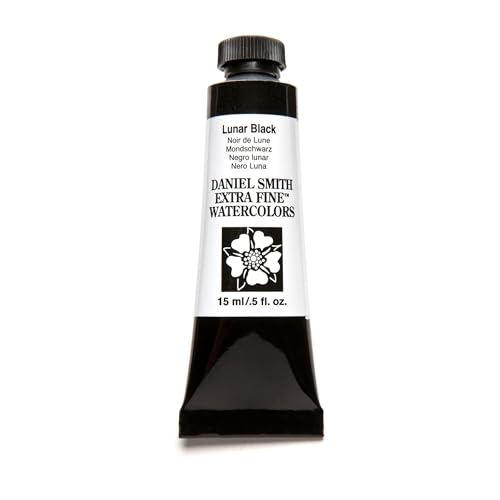 Daniel Smith Extra Fine Watercolor Paint, 15ml Tube, Lunar Black, 284600049, 0.5 Fl Oz (Pack of 1)