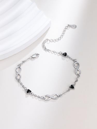 Image of Dorunmo Ankle Bracelet for Women 925 Sterling Silver Natural Stone Bracelet Anklet Summer Beach Jewelry Birthday Gifts for Mom