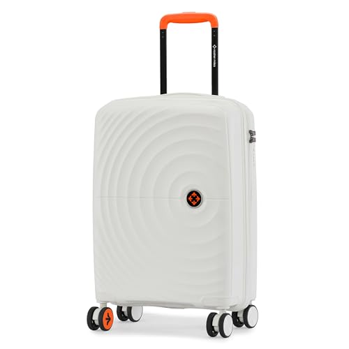 Image of Nasher Miles Seattle Hard-Sided Cabin Luggage 20 inch | 55cm | 8 Wheels Small Trolley Bag for Travel | Suitcase (White)