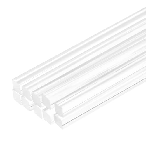 Image of MECCANIXITY 10pcs Acrylic Square Rods 1 /4 inchx12 inch Acrylic Dowel Rods Sticks