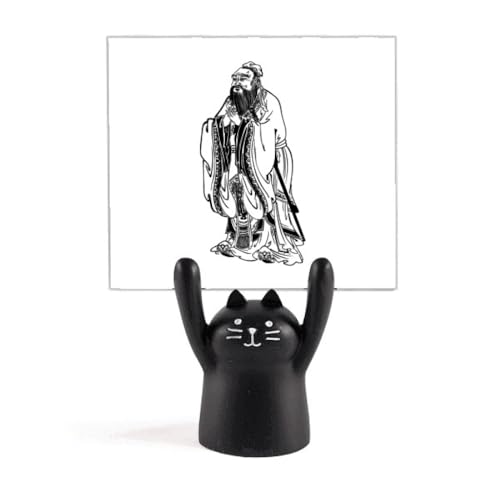 Support pour mémo chat noir Dao China pour décorer un bureau zen