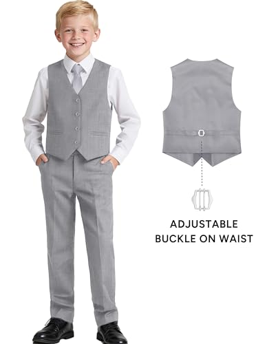 Image of Boy's 4 Button Formal Suit Vest with Tie