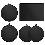 EEEKit 5 PCS Silicone Induction Cooktop Mats, Induction Stove Protector, 0.7mm Thick, Round & Rectangular Shapes, Anti-Slip, Use Only on Induction Cooktops