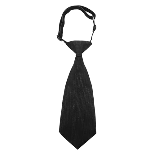BOROLA Boys Pre-Tied Adjustable Necktie, Adjustable Design for Kids & Teens, School Uniform Tie for Wedding Graduation Formal Wear(Black)