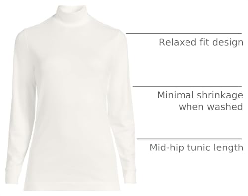 Image of Lands' End Women's Cotton Mock Turtleneck