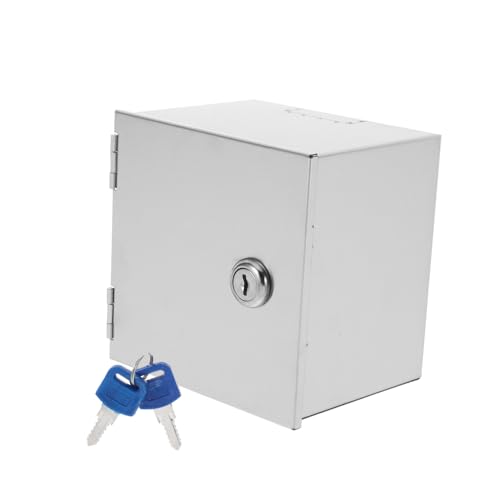 KONTONTY Heavy-duty Stainless Steel Anti-theft Socket Cover Protection Box for Electrical Outlets Secure Lockable Design for Outdoor Use Easy Installation Versatile Application