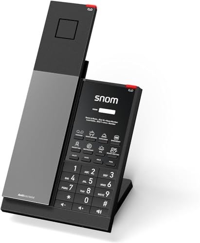 Snom HD351W TéLéPhone Fixe sans Fil pour Hôtellerie - Combiné DECT WiFi, Grand Indicateur D'Appel, 5 Portables Possibles, TéLéPhone Fixe sans Fil
