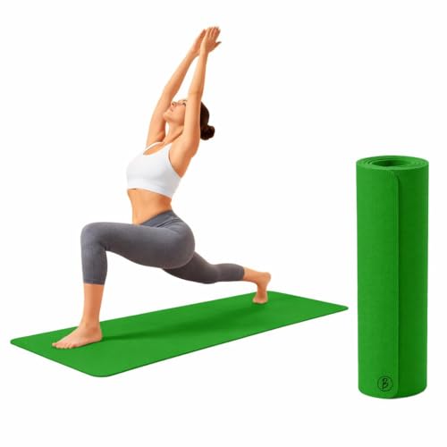 CRAE Premium EVA Yoga Mat for Women & Men | Anti-Slip Exercise & Gym Mat for Home Workouts | Lightweight & Durable | 6 mm (Green)